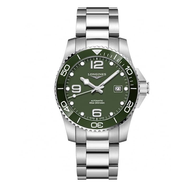 Longines Conquest Automatic Diver Watch in Green Dial With Steel Bracelet