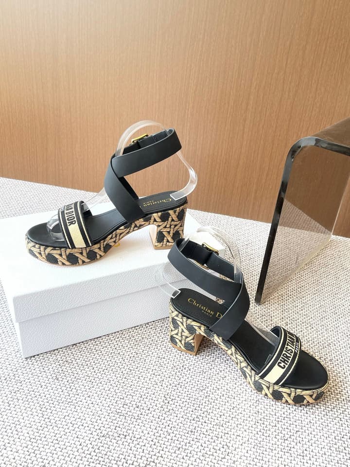 Dior Riviera Dway Wedge Sandals – Spring/Summer 2025 Collection in Black
