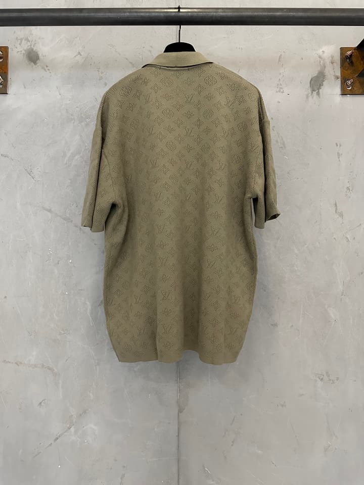 Louis Vuitton LV Hollow Jacquard Logo Knit Sweater – SS26 in Coffee Brown