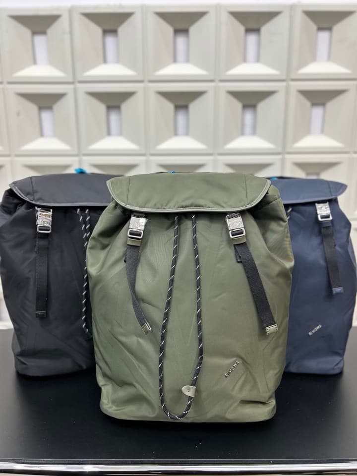 RIMOWA Signature Series Flap Drawstring Backpack in Classic Black