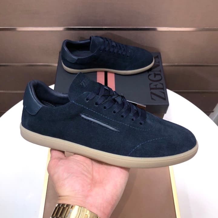 Zegna 232 Suede and Leather Sneakers