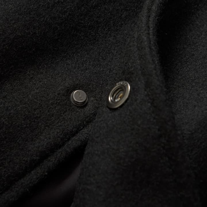 Fendi Black Wool Lapel Bomber Jacket in Black Wool Bomber Jacket