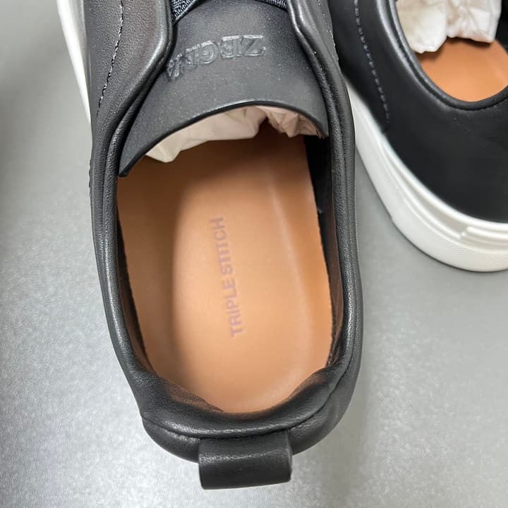Zegna SECONDSKIN Triple Stitch™ Sneakers in Navy Blue