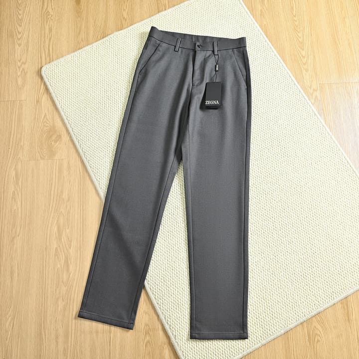 Zegna Men's Tailored Wool Blend Business Trousers – 2025FW in Business Grey
