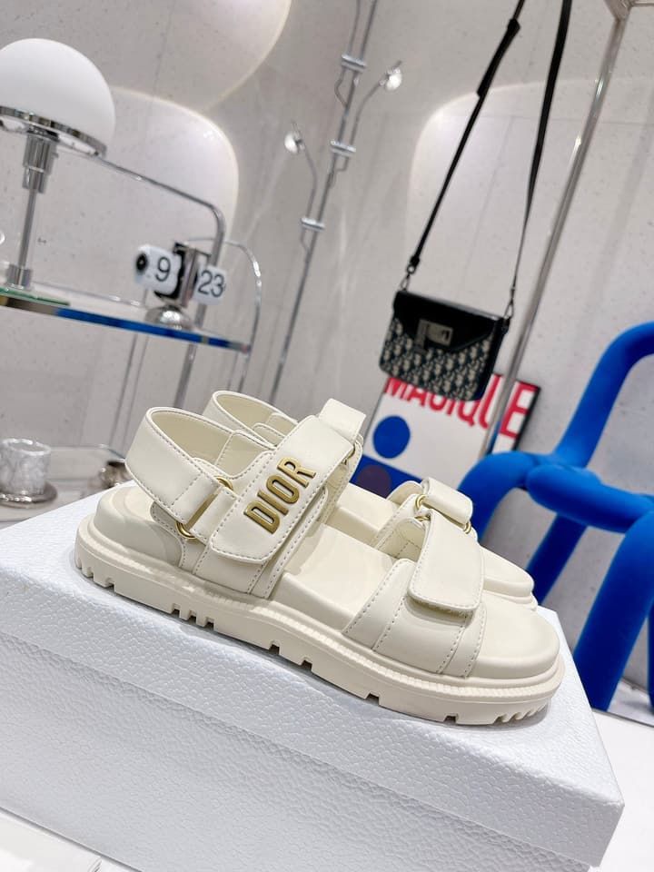 Dior 2022 New Color Velcro Sandals in Gold
