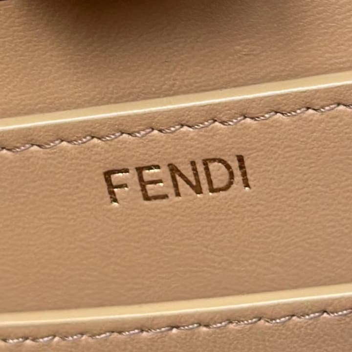 Fendi Peekaboo ISeeU Woven Leather Handbag in Blue Multi-stripe Woven