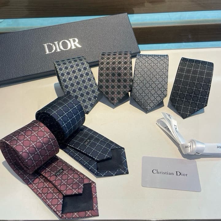 Dior Men's Silk Cannage Tie in Black
