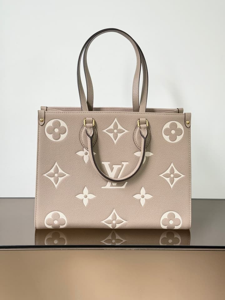Louis Vuitton OnTheGo Medium Handbag in Elephant Gray Monogram