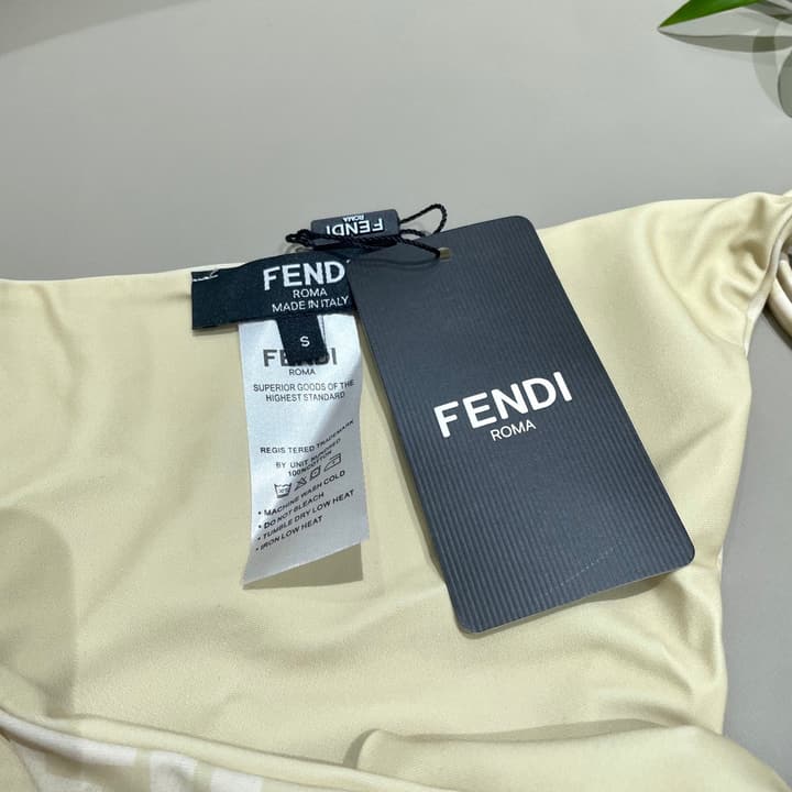 Fendi Versatile One-Piece Bikini Swimsuit in Brown Ff Logo Bikini