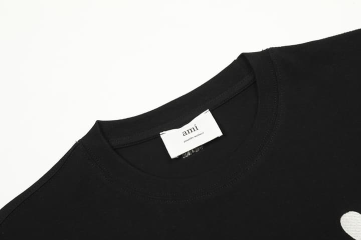 AMI Paris Classic Large Logo Embroidered Heart T-Shirt – 2025SS in Black With White Logo
