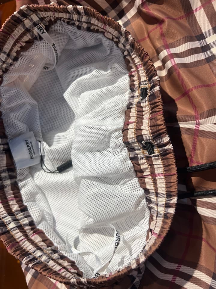 Burberry Vintage Check Swim Trunks in Beige