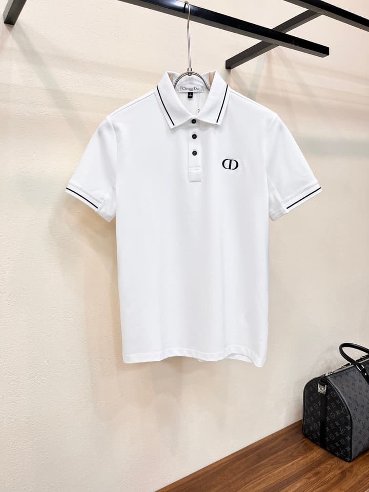 Dior Embroidered Logo Piqué Cotton Polo Shirt – 2026 Spring/Summer Collection in Classic Black