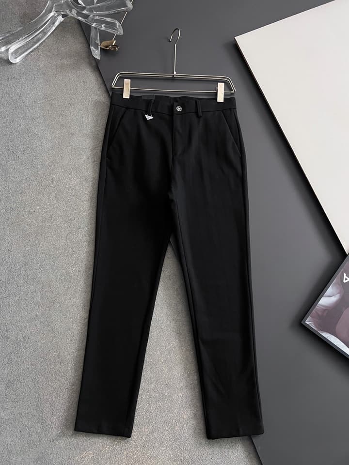 Prada Men's Cashmere Casual Trousers – 2025 Collection in Charcoal Gray