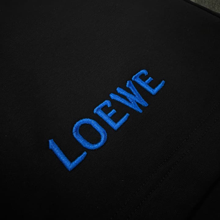 Loewe Classic Element Print Shorts – Spring/Summer Collection in Black With Blue Text