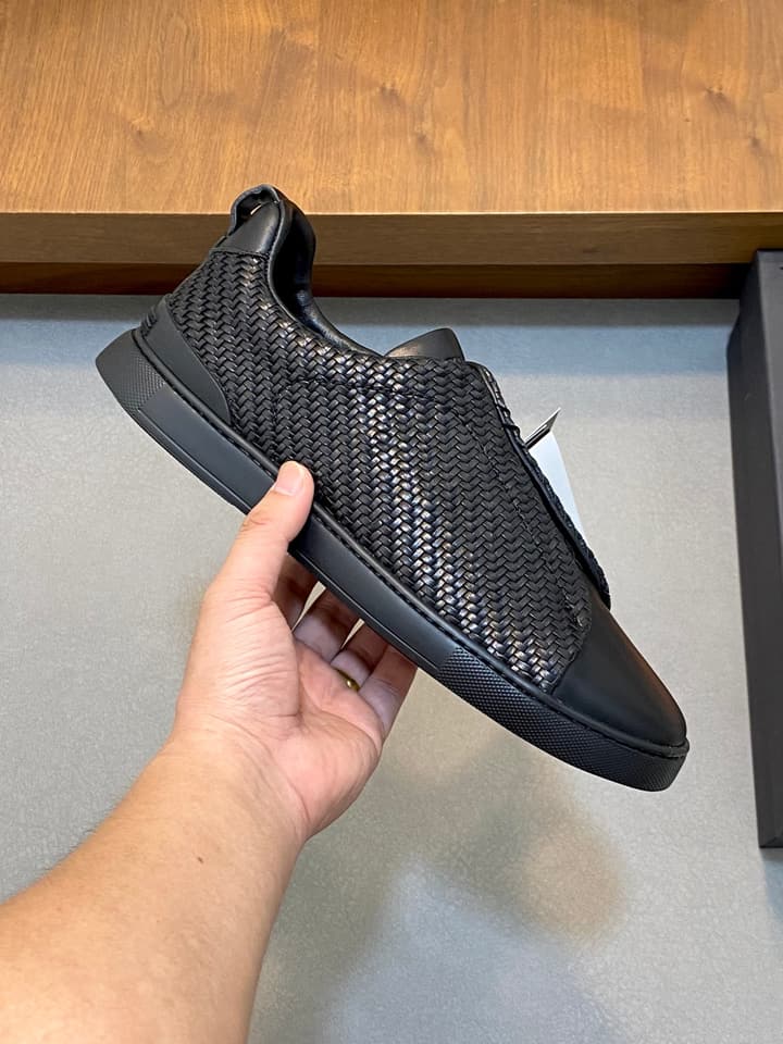 Ermenegildo Zegna Triple Stitch Sneakers in Black