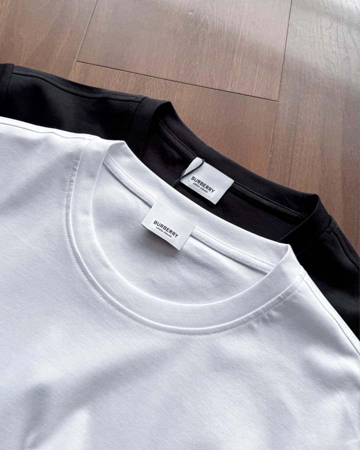 Burberry Embroidered Mercerized Cotton T-Shirt in Black