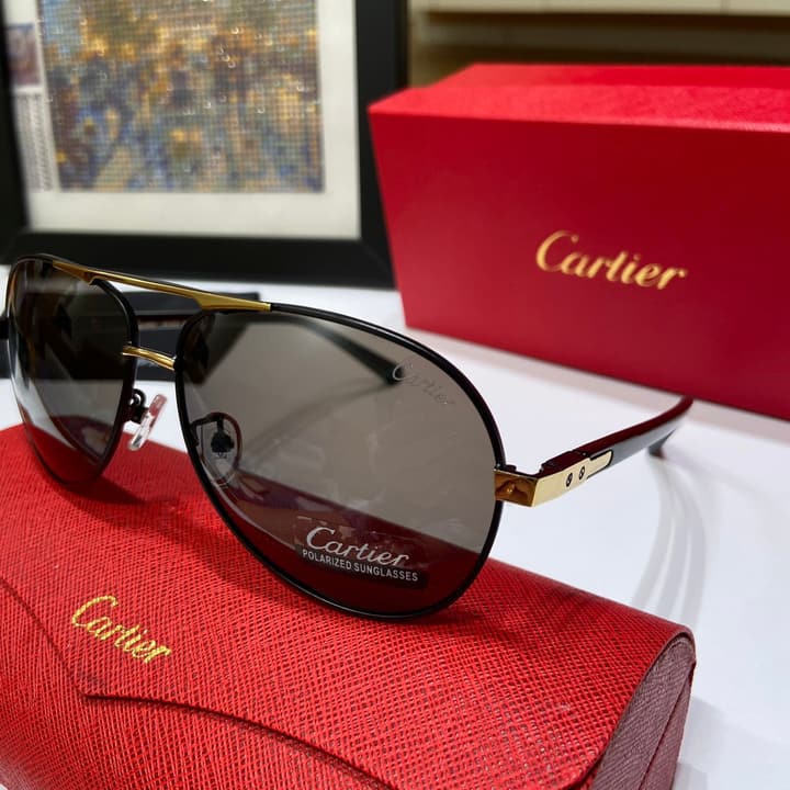 Cartier Polarized Sunglasses – 2024 Collection in Gold