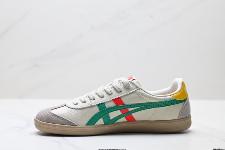 Asics Onitsuka Tiger Tokuten Retro Low-Top Sneakers in Cream Upper With Black Stripes And Black Sole