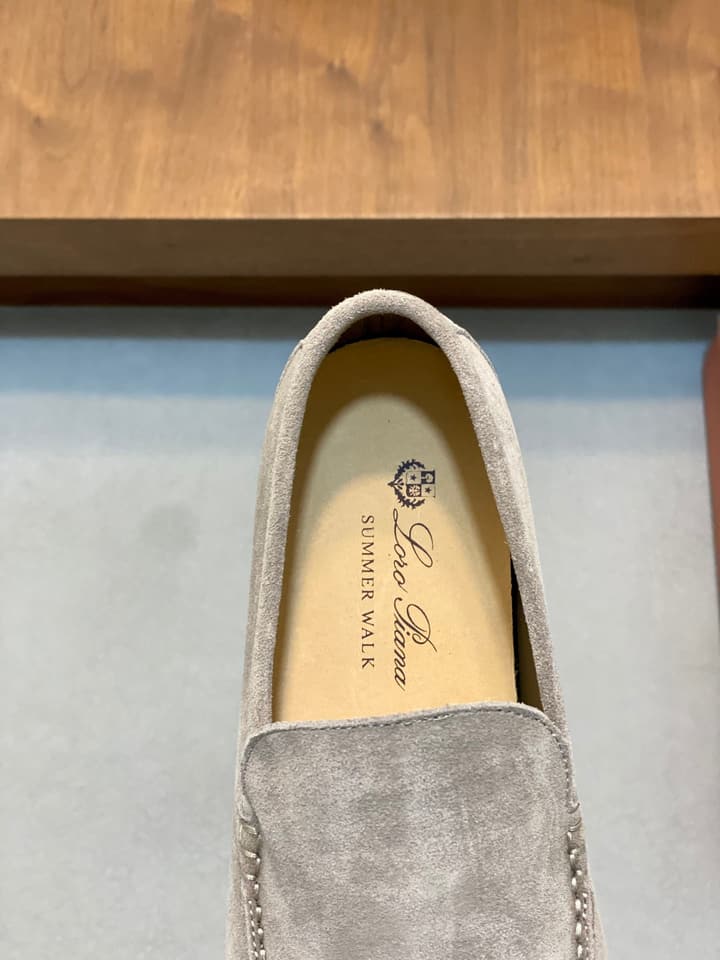 Loro Piana Unisex Suede Leather Loafers in Cream Suede