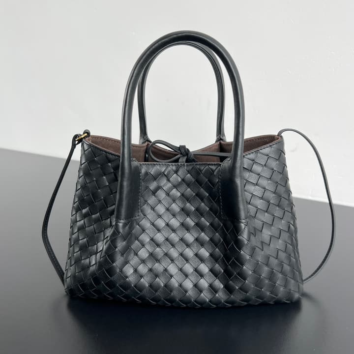 Bottega Veneta Pinacoteca Small Tote Handbag – 2025SS in Burgundy With Light Blue Lining A