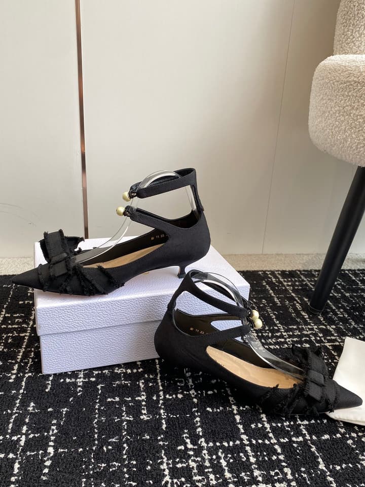 Dior J'Adior Jolie Pearl Pointed-Toe Pumps – 2024SS in Black