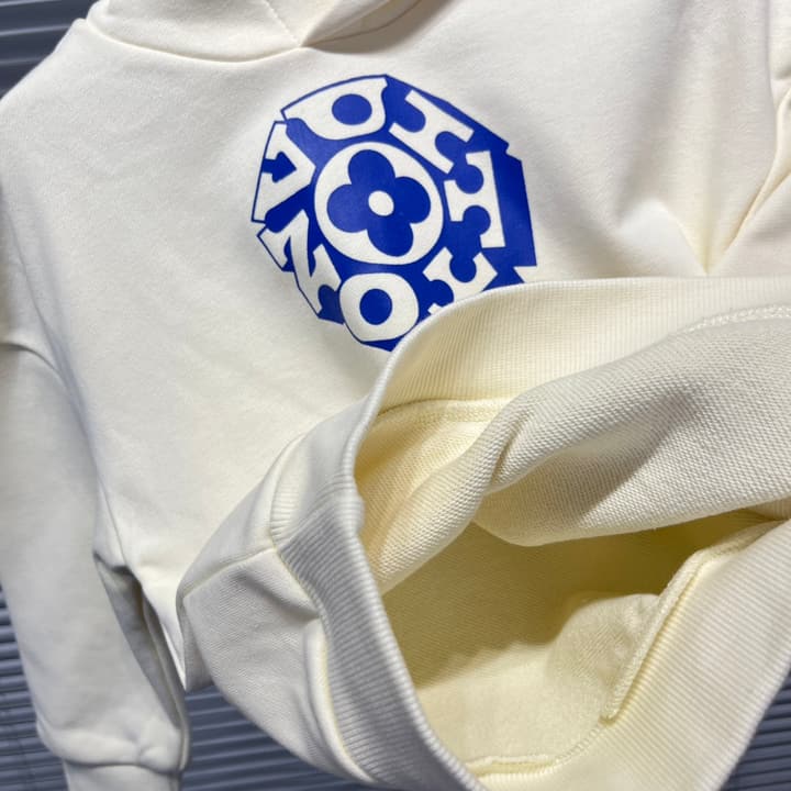 Louis Vuitton Spherical Graphic Hoodie – 25SS in Light Beige With Blue Pattern