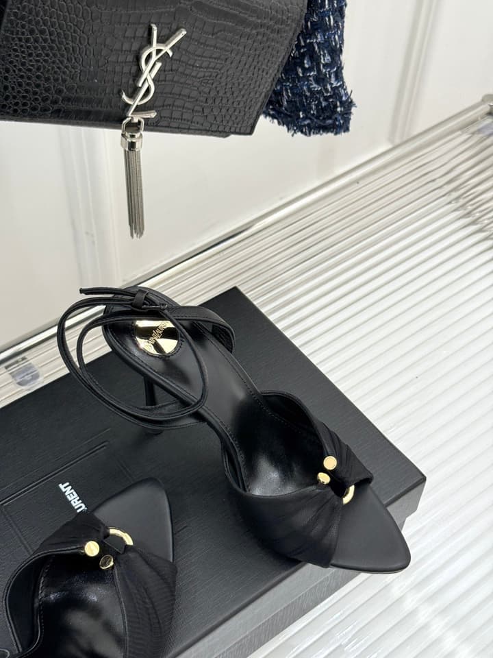 Saint Laurent High-Heel Sandals – 25SS in Black Suede