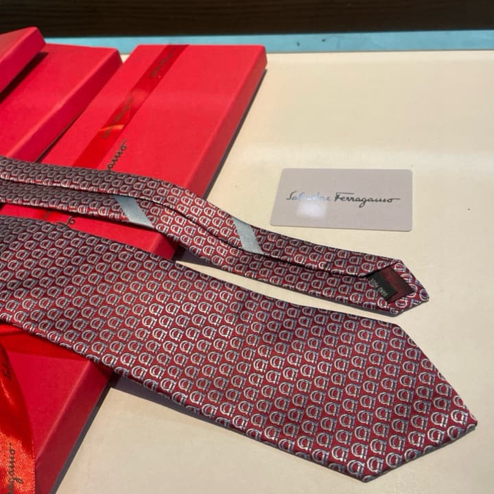 Ferragamo Men's Silk Tie Series in Burgundy