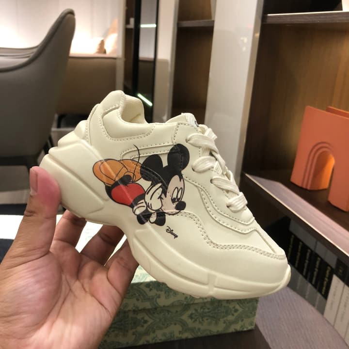 Gucci Children's Dad Sneakers – Kids Collection in Cream With Cartoon Graphic