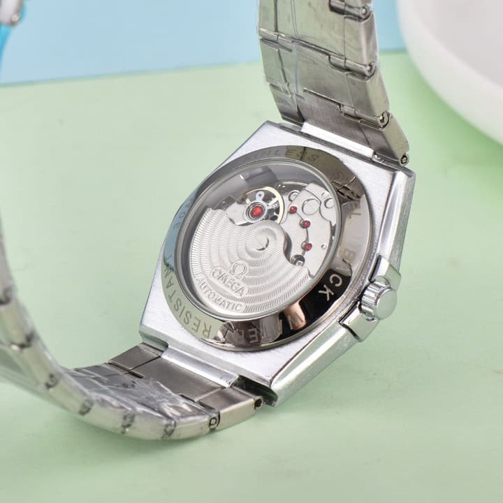 Omega Constellation Series Mechanical Watch in Black Bezel Green Dial
