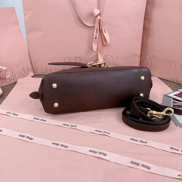 Miu Miu Aventure Nappa Leather Bowling Bag