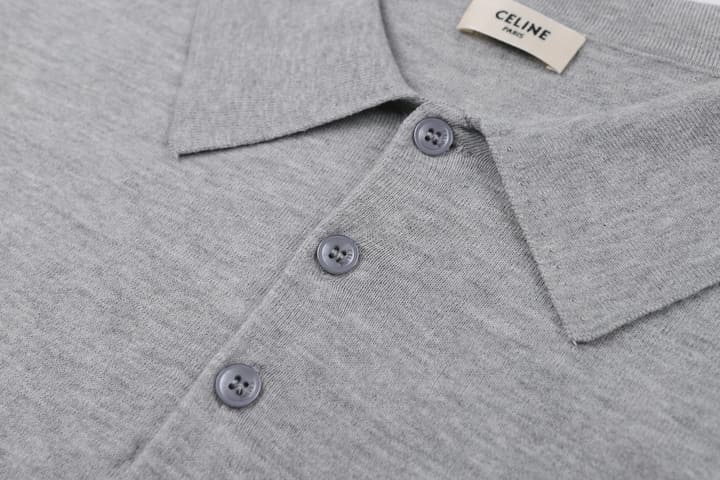 Celine Logo Embroidered Pullover Polo Shirt – 26SS in Classic Black