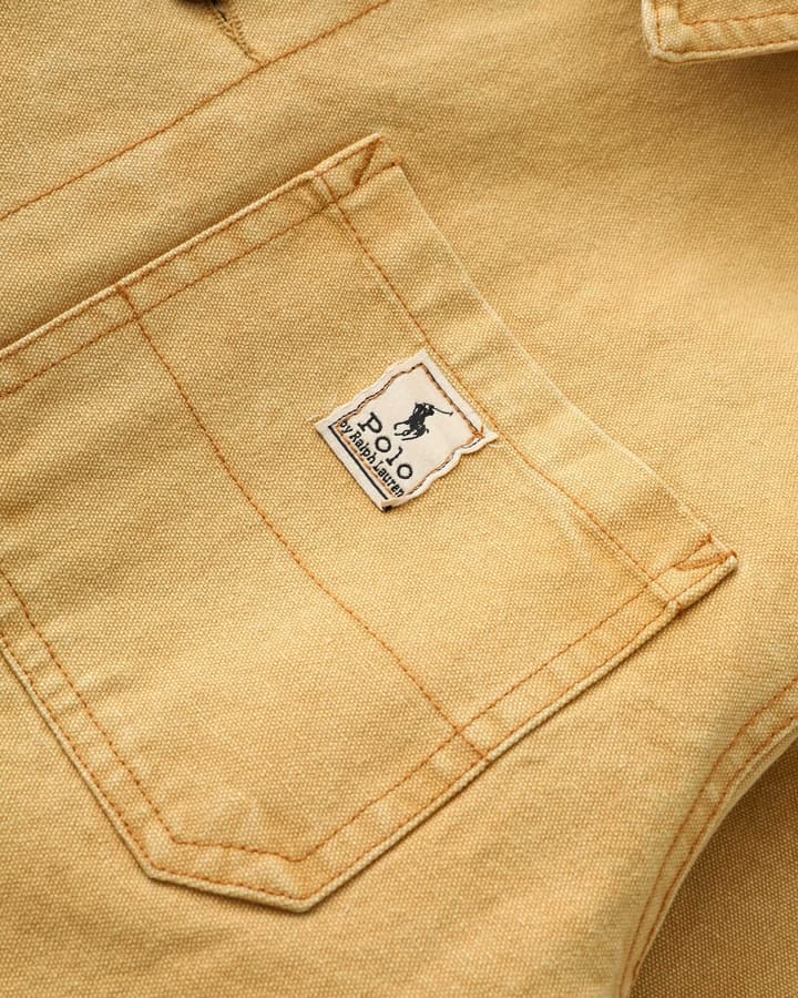 Ralph Lauren Barn Washed Distressed Jacket – 2025 Spring New in Classic Mustard Tan
