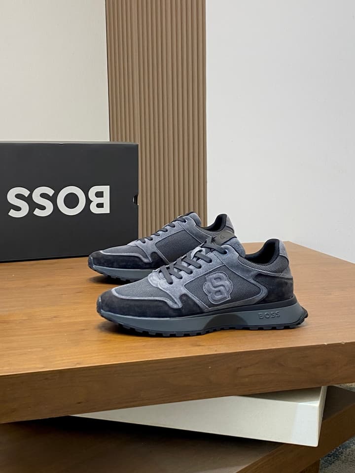 Boss Menswear Suede and Mesh Sneakers