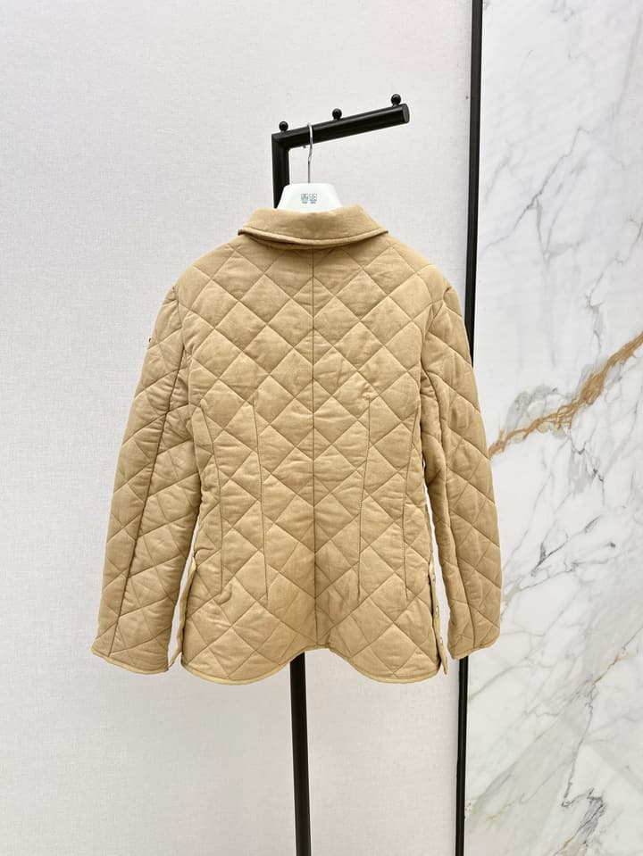 Moncler Quilted Padded Slim-Fit Jacket in Khaki