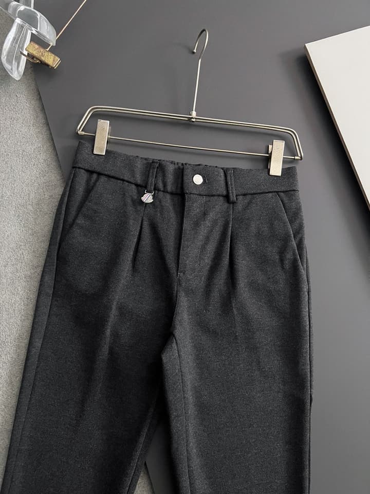 Moncler 2025 Pure Cotton Casual Trousers in Charcoal Gray