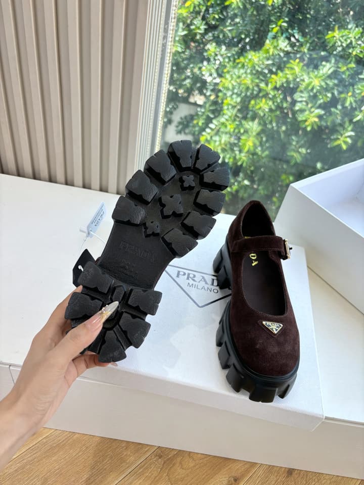 Prada Monolith Platform Mary Jane Loafers – 25FW in Assorted Leather & Suede Collection