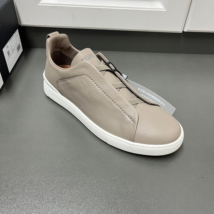 Zegna SECONDSKIN Triple Stitch™ Sneakers in Navy Blue