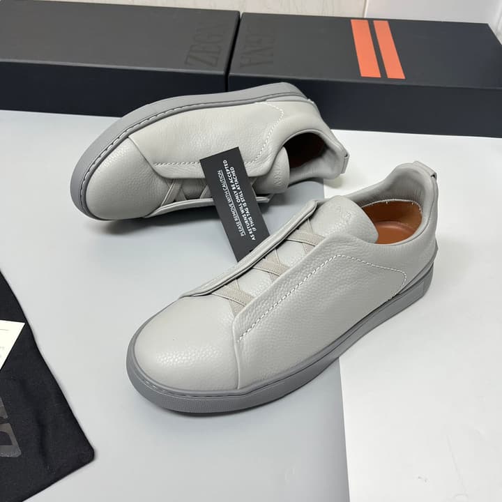 Zegna SECONDSKIN Triple Stitch™ Casual Sneakers in Monochromatic Black