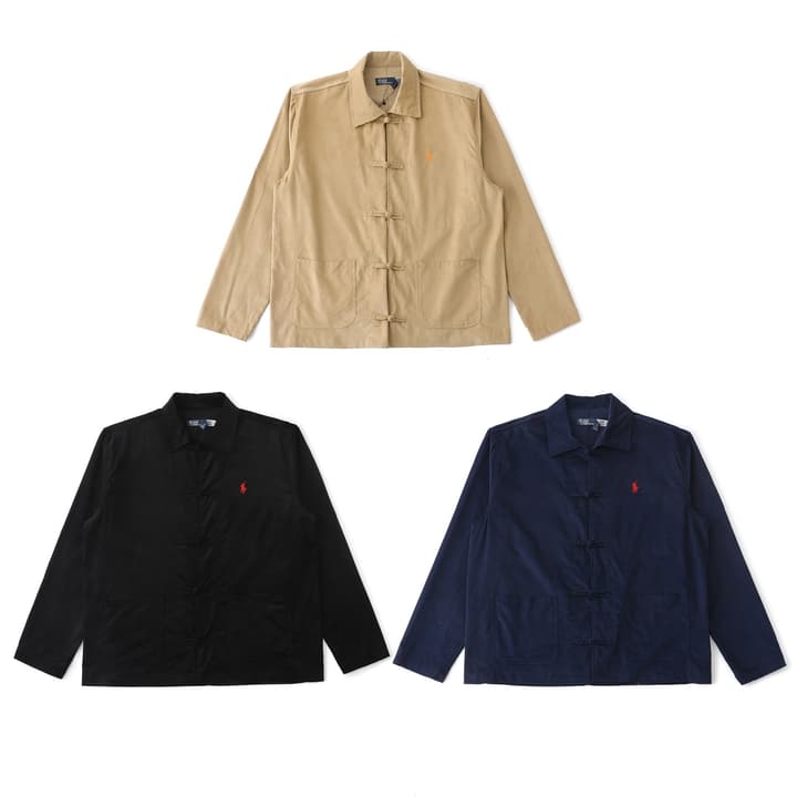 Ralph Lauren Corduroy Frog Button Cardigan – 25SS in Black