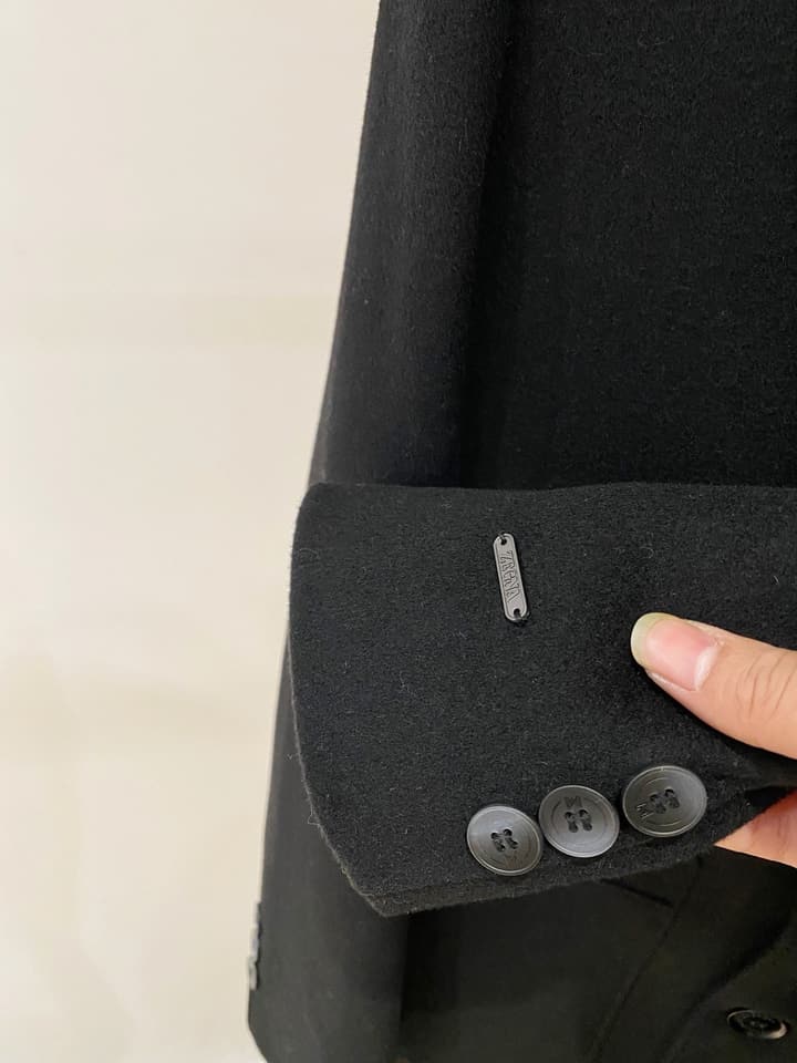 Zegna Men's Wool Kensington Coat – 2025FW in Classic Black