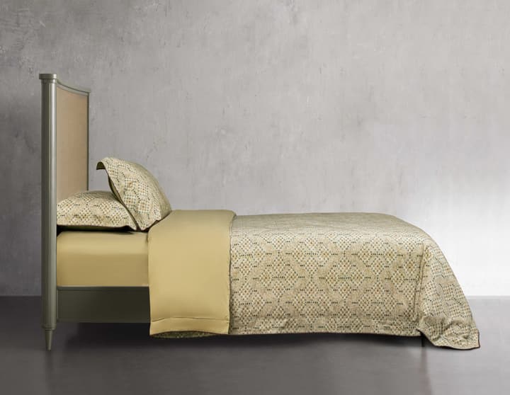 Bottega Veneta Home Collection Lava Woven Bed Set – Limited Edition in Khaki Yellow Woven Print