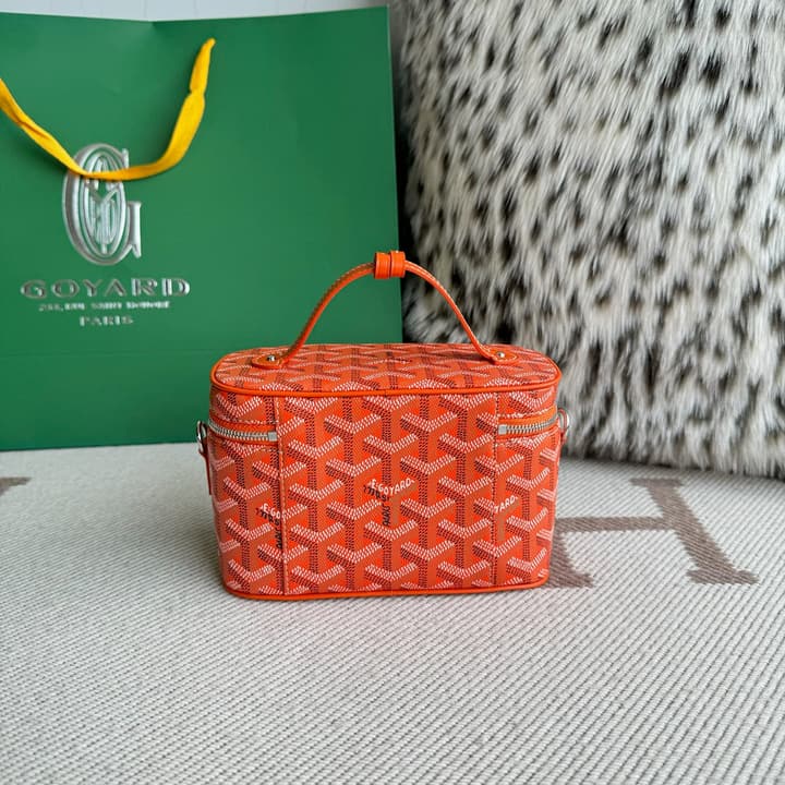Goyard Muse Mini Vanity Case in Bright Orange Goyardine