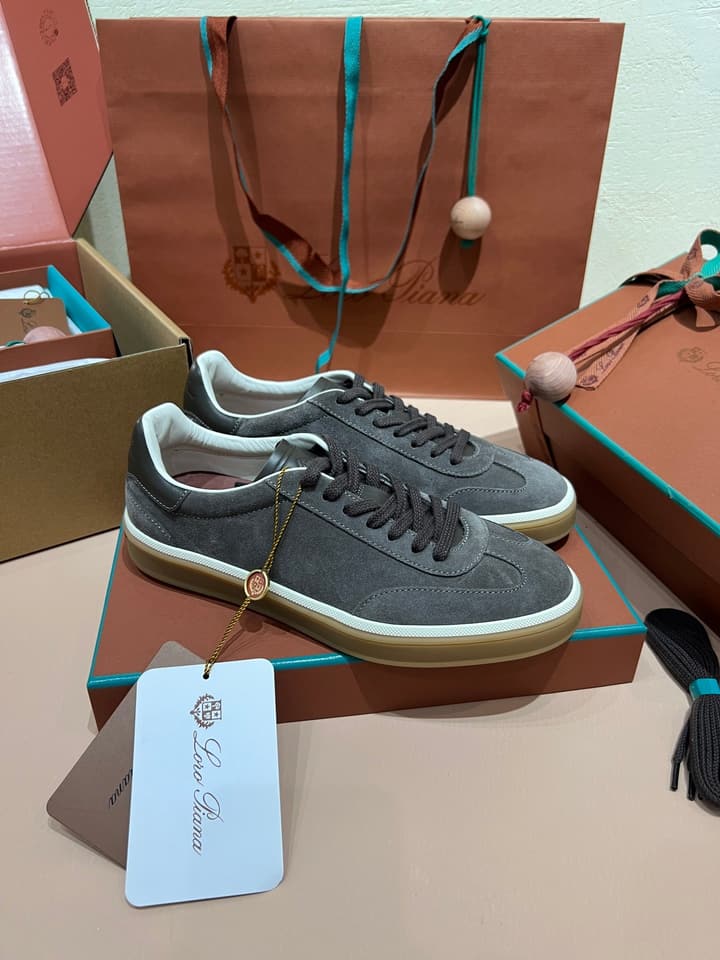 Loro Piana LP Tennis Walk Unisex Sneakers in Black Leather