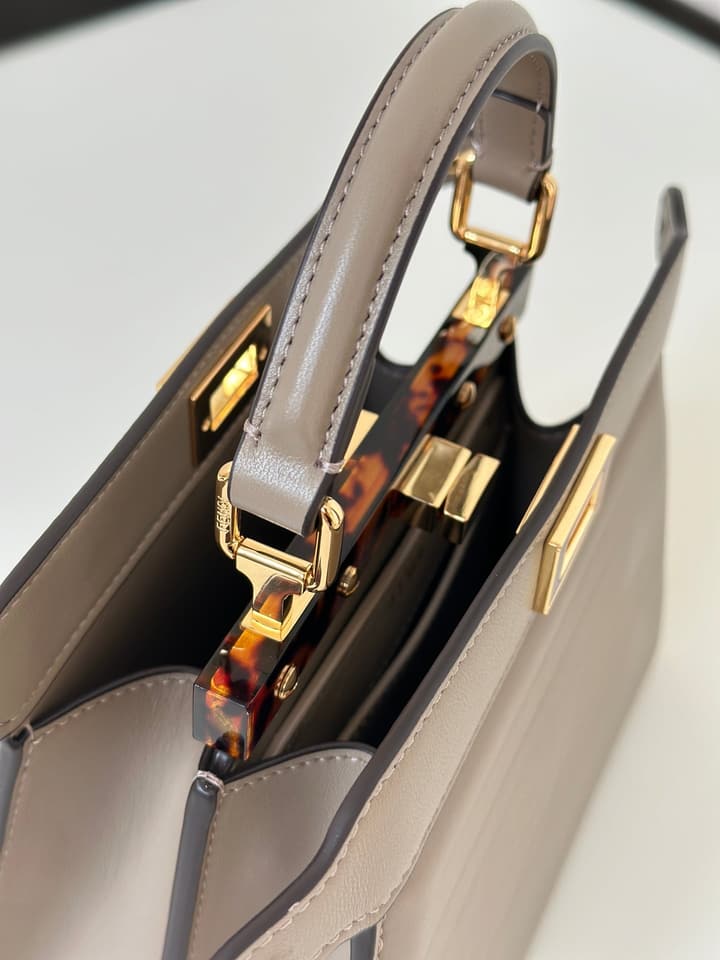 Fendi Peekaboo I See You Petite Handbag in Taupe Greige
