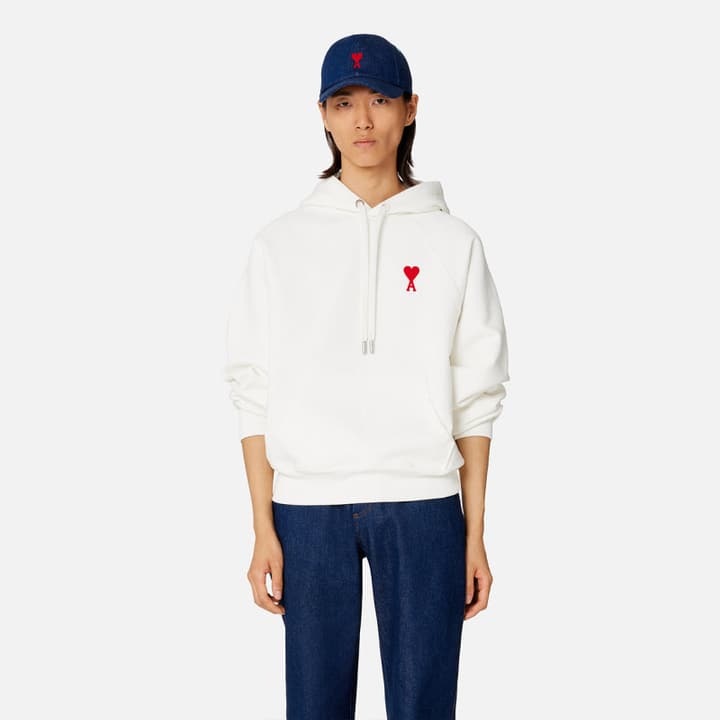 Ami Paris Ami de Coeur Terry Crewneck Sweatshirt in Black Ami De Coeur Hoodie