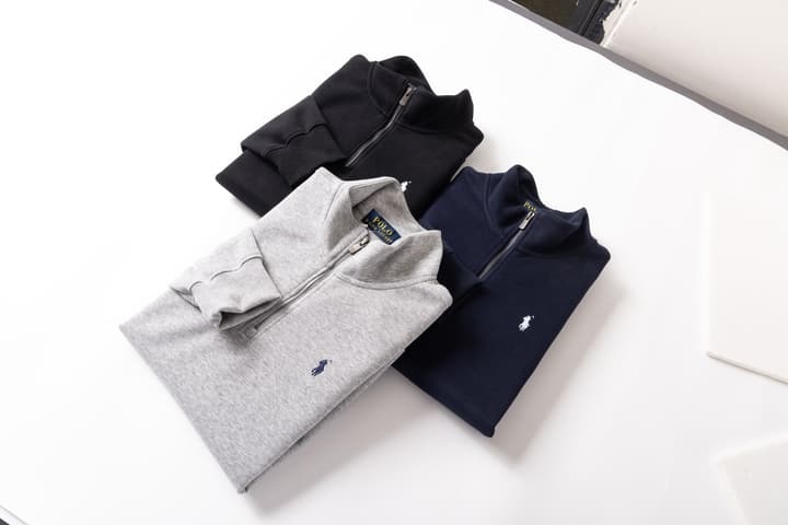 Ralph Lauren Classic Embroidered Half-Zip Sweatshirt in Black