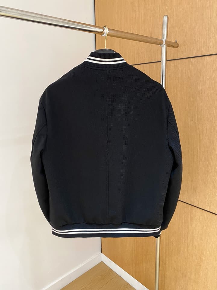 Loro Piana Men's Casual Jacket – Spring/Summer Collection – 2025SS in Black Varsity Jacket