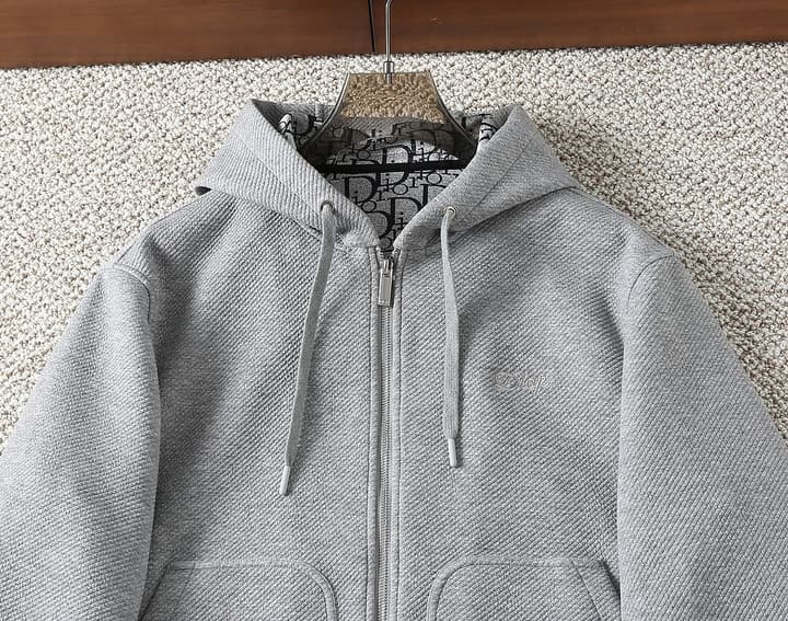 Dior Oblique Monogram Sweatshirt Jacket – 25SS Early Autumn Collection in Classic Black