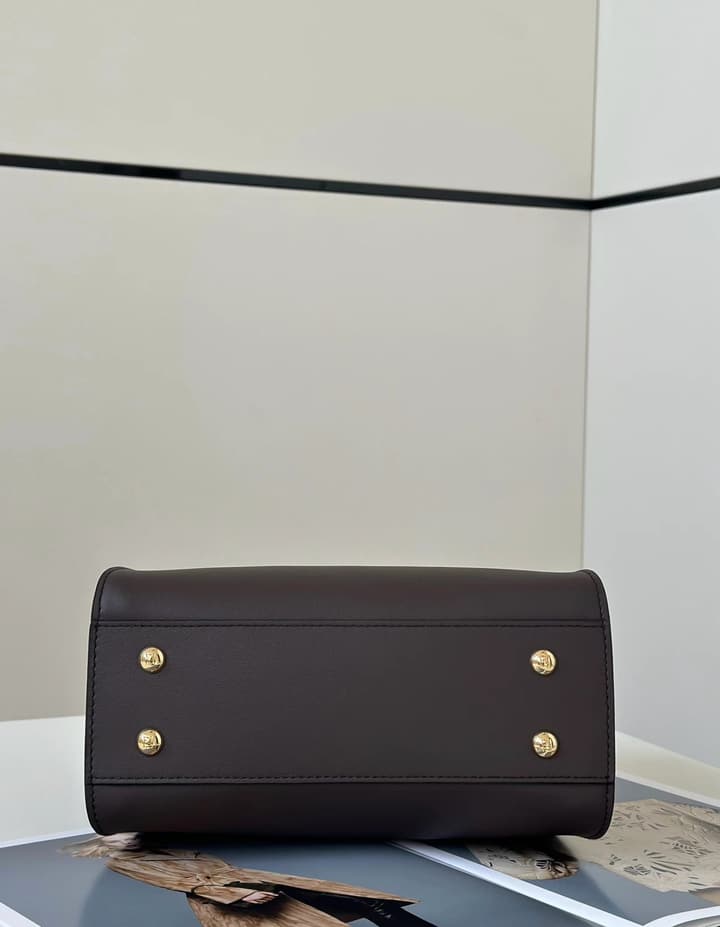 Fendi Peekaboo Classic Satchel in Dark Chocolate Leather